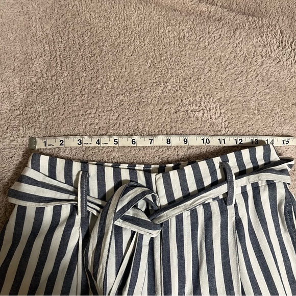Zara Wide Leg High Waist Tie Lightweight Pants size Small, Blue & White Stripes - Picture 12 of 15